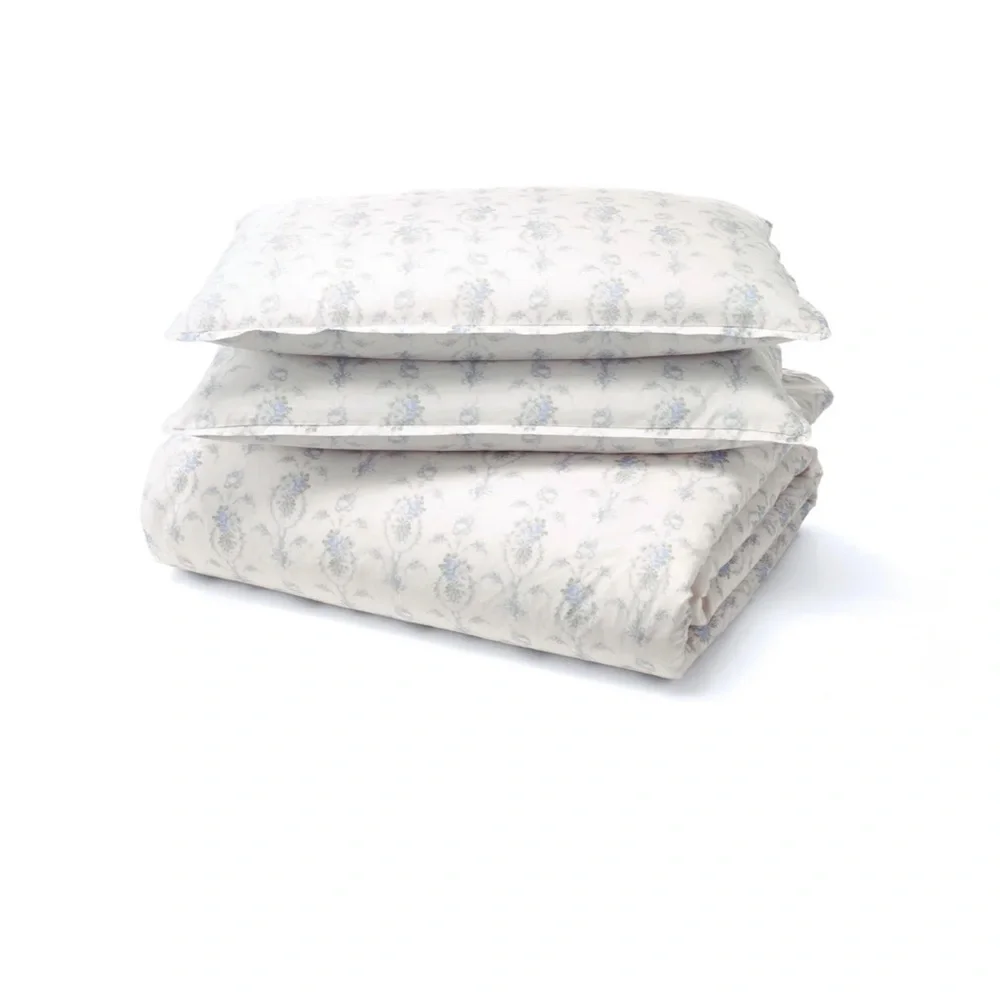 LoveShackFancy LSF Full / Queen Duvet Cover 2 Pillow Shams Blue - Picture 4 of 5